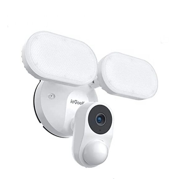 Iegeek Wifi Floodlight Security Camera 2K Motion Sensor Night Vision BOX BEAT UP - Picture 1 of 7